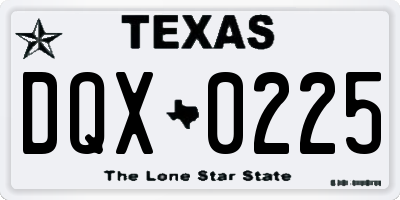 TX license plate DQX0225