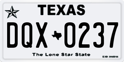 TX license plate DQX0237