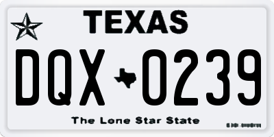 TX license plate DQX0239
