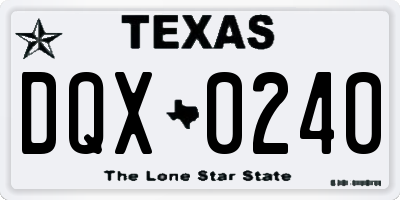 TX license plate DQX0240