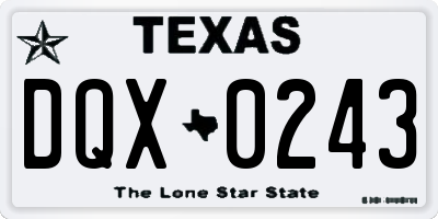 TX license plate DQX0243