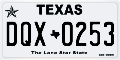 TX license plate DQX0253