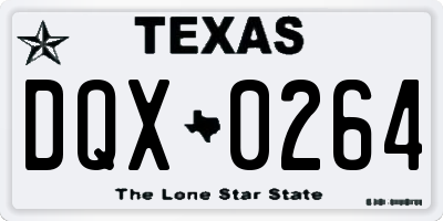 TX license plate DQX0264