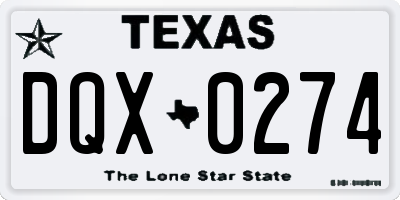 TX license plate DQX0274