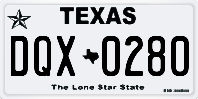 TX license plate DQX0280