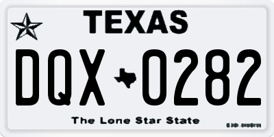 TX license plate DQX0282