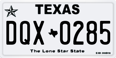 TX license plate DQX0285