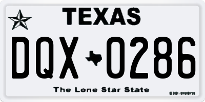TX license plate DQX0286