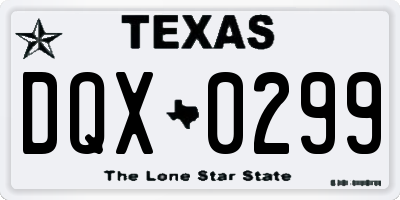 TX license plate DQX0299