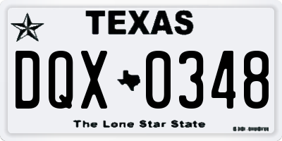 TX license plate DQX0348