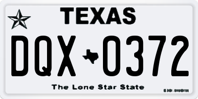TX license plate DQX0372