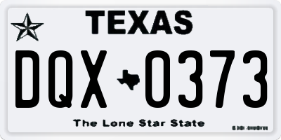 TX license plate DQX0373