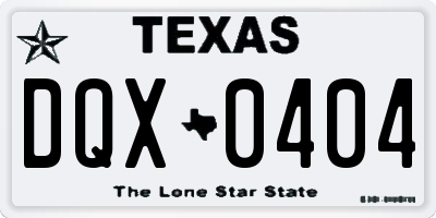 TX license plate DQX0404