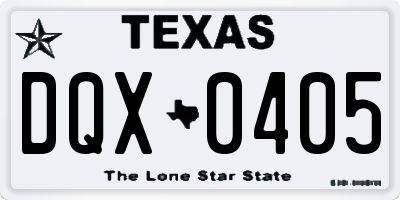 TX license plate DQX0405