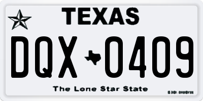TX license plate DQX0409