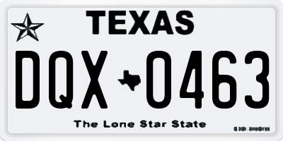 TX license plate DQX0463