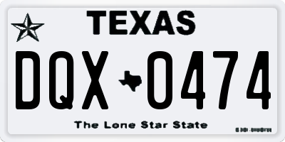 TX license plate DQX0474