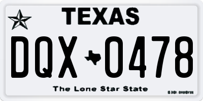 TX license plate DQX0478