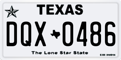 TX license plate DQX0486