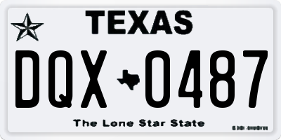 TX license plate DQX0487