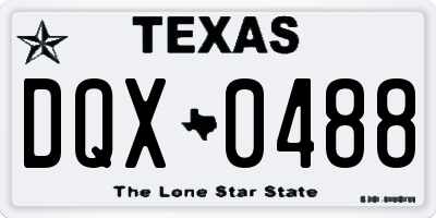 TX license plate DQX0488