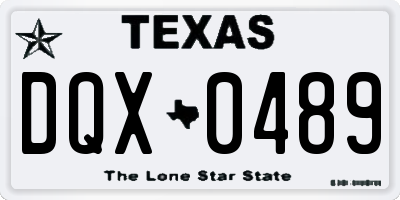 TX license plate DQX0489