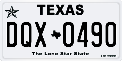 TX license plate DQX0490