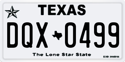 TX license plate DQX0499