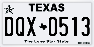 TX license plate DQX0513