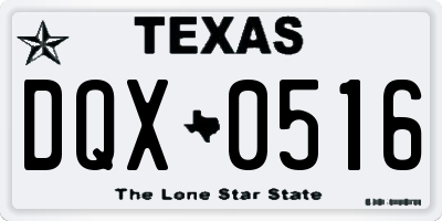 TX license plate DQX0516