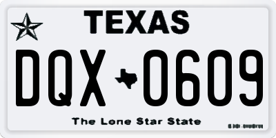 TX license plate DQX0609