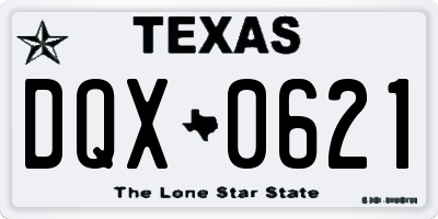 TX license plate DQX0621