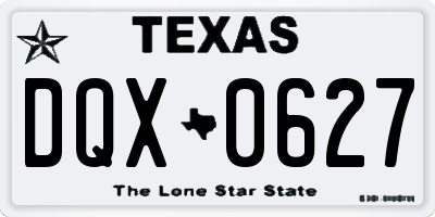 TX license plate DQX0627