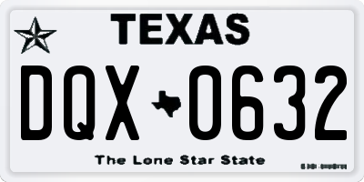 TX license plate DQX0632