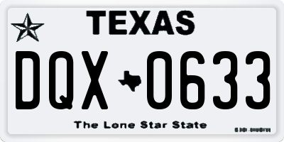 TX license plate DQX0633