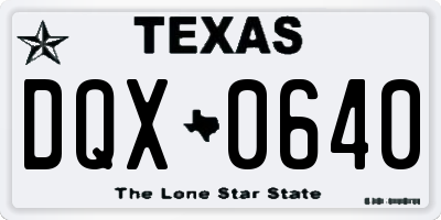 TX license plate DQX0640