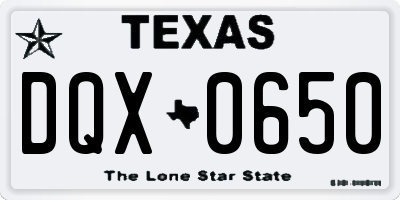 TX license plate DQX0650
