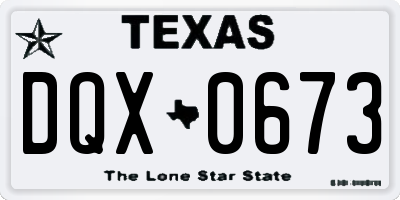 TX license plate DQX0673