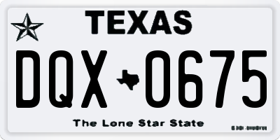 TX license plate DQX0675