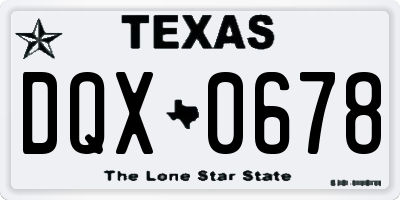 TX license plate DQX0678