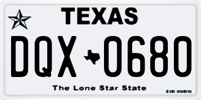 TX license plate DQX0680