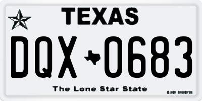 TX license plate DQX0683