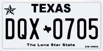 TX license plate DQX0705