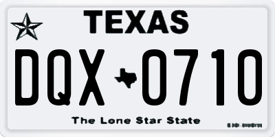 TX license plate DQX0710
