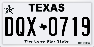 TX license plate DQX0719