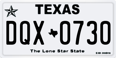 TX license plate DQX0730