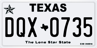 TX license plate DQX0735