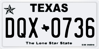 TX license plate DQX0736