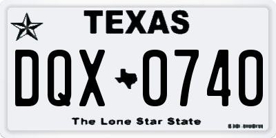 TX license plate DQX0740