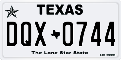 TX license plate DQX0744